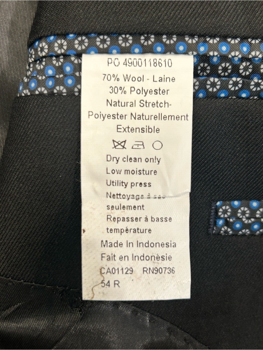 Lauren Ralph Lauren Black Two-Piece Suit 54R x 44/42 Formal Wool Blend Men’s - Picture 11 of 16